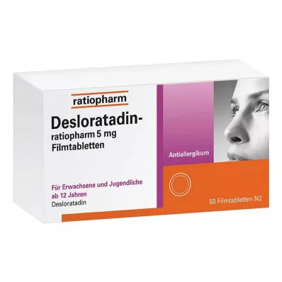 DESLORATADIN-ratiopharm 5 mg potahované tablety, 50 ks DESLORATADIN-ratiopharm 5 mg potahované tablety, 50 ks