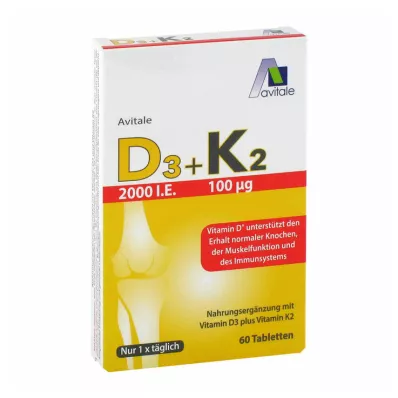 Vitamin D3+K2 2000 I.U., 60 ks
