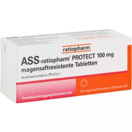 ASS-ratiopharm PROTECT 100 mg entericky potahované tablety, 50 ks