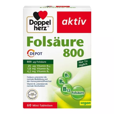 DOPPELHERZ Kyselina listová 800 depotních tablet, 60 ks