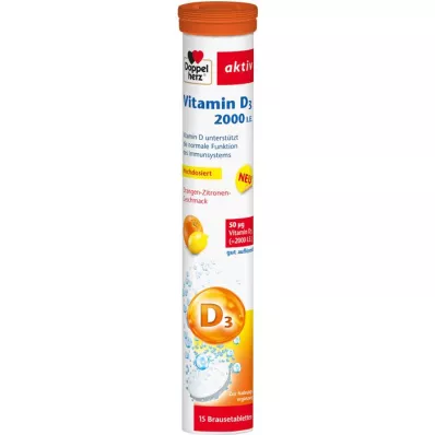 DOPPELHERZ Vitamin D3 2000 I.U. šumivé tablety, 15 ks