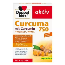 DOPPELHERZ Curcuma 750 kapslí, 30 kapslí
