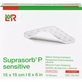 SUPRASORB P sensitive PU-Pěnové v.non-bor.15x15cm, 10 ks