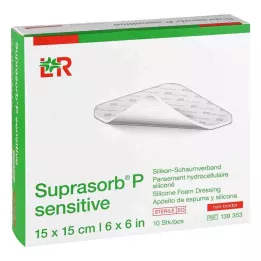 Suprasorb P sensitive PU-pěna neborová 15x15cm, 10 ks