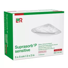 SUPRASORB P sensitive PU-Pěna v.bor.lite 5x5cm, 10 ks