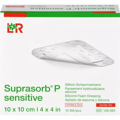 SUPRASORB P sensitive PU-Pěna v.bor.lite 10x10cm, 10 ks