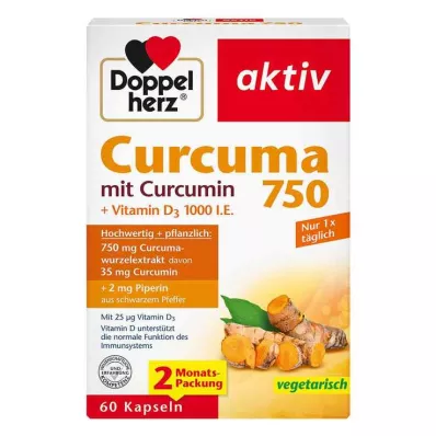 DOPPELHERZ Curcuma 750 kapslí, 60 kapslí DOPPELHERZ Curcuma 750 kapslí, 60 kapslí