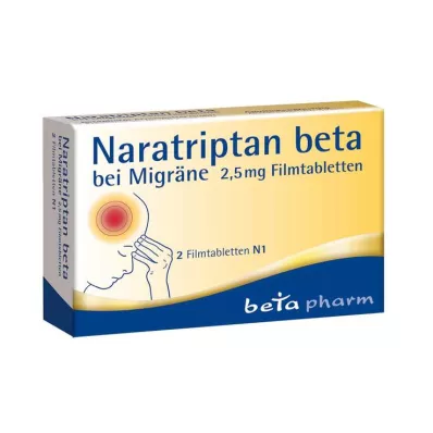 Naratriptan beta na migrény 2,5 mg potahované tablety, 2 ks