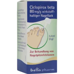 CICLOPIROX beta 80 mg/g účinné látky lak na nehty, 3,3 ml