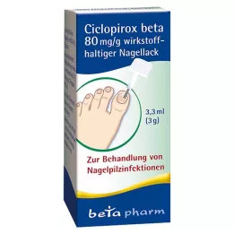 CICLOPIROX beta 80 mg/g účinné látky lak na nehty, 3,3 ml