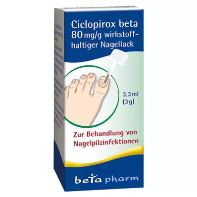 Ciclopirox beta 80 mg/g aktivní lak na nehty, 3,3 ml