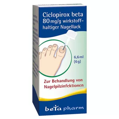 Ciclopirox beta 80 mg/g aktivní lak na nehty, 6,6 ml