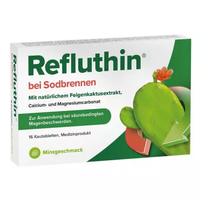 Refluthin na pálení žáhy žvýkací tablety máta, 16 ks