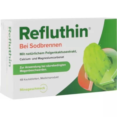 REFLUTHIN na pálení žáhy žvýkací tablety máta, 48 ks