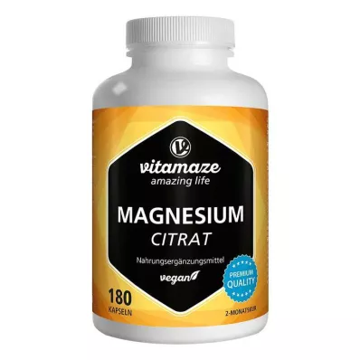 MAGNESIUMCITRAT 360 mg veganské kapsle, 180 ks