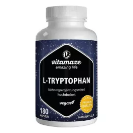 L-TRYPTOPHAN 500 mg veganské kapsle s vysokou dávkou, 180 ks