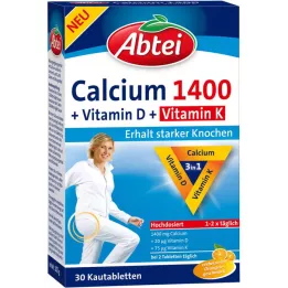 ABTEI Žvýkací tablety Calcium 1400+Vitamin D3+K, 30 ks