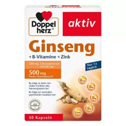 DOPPELHERZ Ženšen 250+B Vitamíny+Zinek Kapsle, 30 Kapslí
