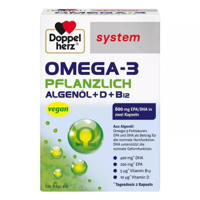 Kapsle Doppelherz Omega-3 rostlinného systému, 120 kusů