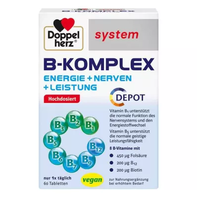 DOPPELHERZ Tablety systému B-komplex, 60 ks DOPPELHERZ Tablety systému B-komplex, 60 ks