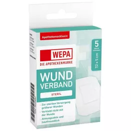 WEPA Obvaz na rány 7,2x5 cm sterilní, 5 ks