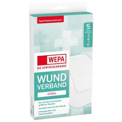 Wepa obvaz na rány 8x15 cm sterilní, 5 ks