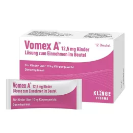 VOMEX 12,5 mg dětský perorální roztok v sáčku, 12 ks