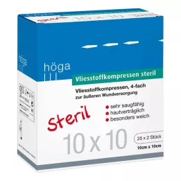 VLIESSTOFF-KOMPRESSEN sterilní 10x10 cm 4vrstvé, 25X2 ks