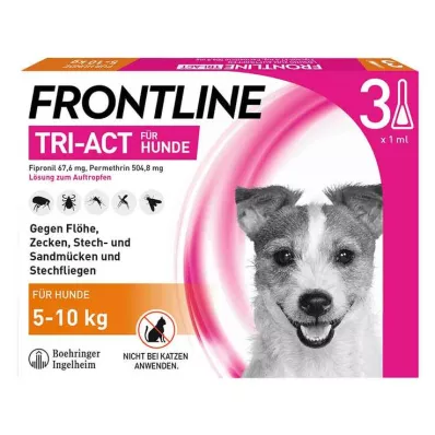 FRONTLINE Tri-Act roztok ke kapání na psy 5-10 kg, 3 ks