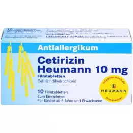 CETIRIZIN Heumann 10 mg potahované tablety, 10 ks