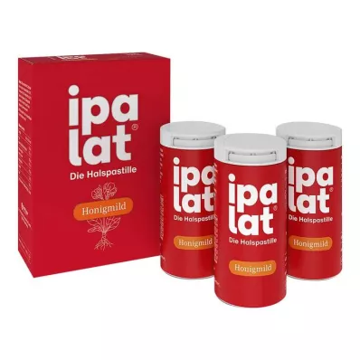 Krční pastilky Ipalat, jemný med bez mentolu, bez cukru, 120 kusů