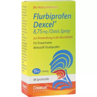 FLURBIPROFEN Dexcel 8,75 mg/dos.sprej do dutiny ústní, 15 ml