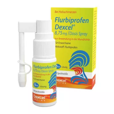 FLURBIPROFEN Dexcel 8,75 mg/dos.sprej do dutiny ústní, 15 ml FLURBIPROFEN Dexcel 8,75 mg/dos.sprej do dutiny ústní, 15 ml
