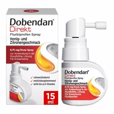Dobendan® Direct Flurbiprofen Med ve spreji &amp; Lemon Flavor, 15 ml