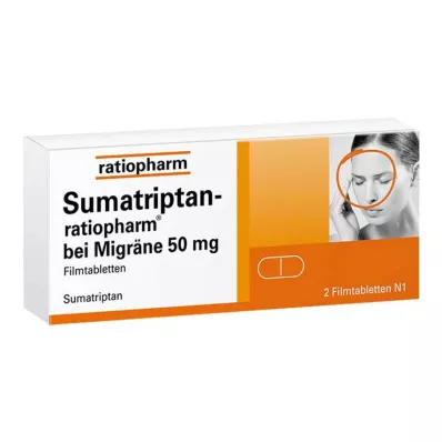 Sumatriptan ratiopharm na migrény 50 mg potahované tablety, 2 ks