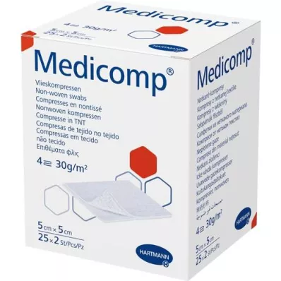 MEDICOMP Fleece comp. sterile 5x5 cm 4ply, 25X2 ks