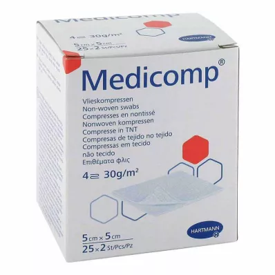 Medicomp fleece komp.sterilní 5x5 cm 4vrstvý, 25x2 ks