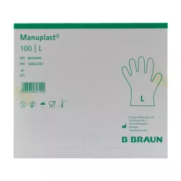 MANUPLAST Jednorázové rukavice PE Velikost L, 100 ks