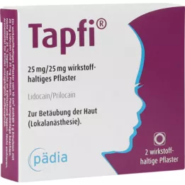 TAPFI Náplast 25 mg/25 mg obsahující účinnou látku, 2 ks