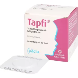 TAPFI Náplast 25 mg/25 mg obsahující účinnou látku, 20 ks