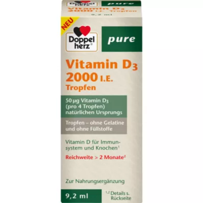 DOPPELHERZ Vitamin D3 2000 I.U. čisté kapky, 9,2 ml