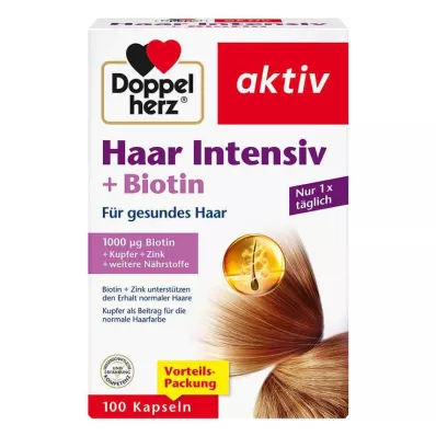 DOPPELHERZ Hair Intensive+Biotin Capsules, 100 kapslí