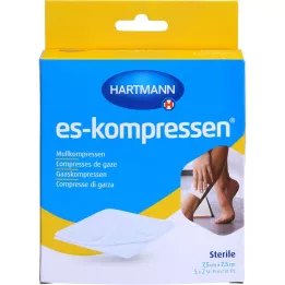 ES-KOMPRESSEN sterilní 7,5x7,5 cm 8násobný 17nitný, 5X2 ks