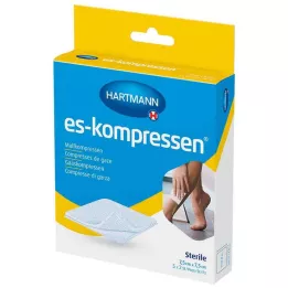 ES-KOMPRESSEN sterilní 7,5x7,5 cm 8násobný 17nitný, 5X2 ks