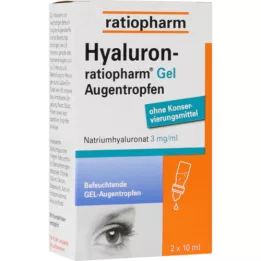 HYALURON-RATIOPHARM Gelové oční kapky, 2X10 ml