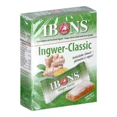IBONS Žvýkací bonbony Ginger Classic Box, 60 g