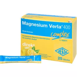 MAGNESIUM VERLA 400 Granule Lemon Direct, 25 ks