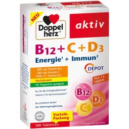 DOPPELHERZ B12+C+D3 Depot aktivní tablety, 100 ks