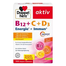 DOPPELHERZ B12+C+D3 Depot aktivní tablety, 100 ks