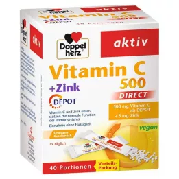 DOPPELHERZ Vitamin C 500+Zinc Depot DIRECT Pelety, 40 ks